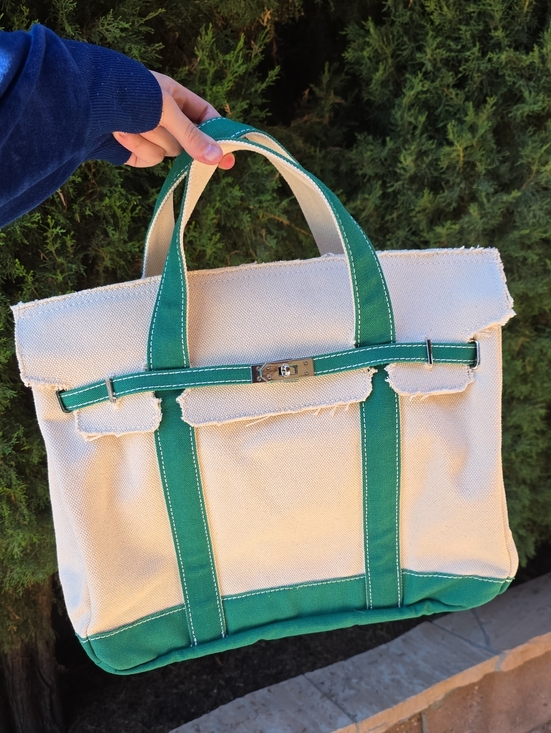 Sunwin Handbags - Large Green Boatkin Tote